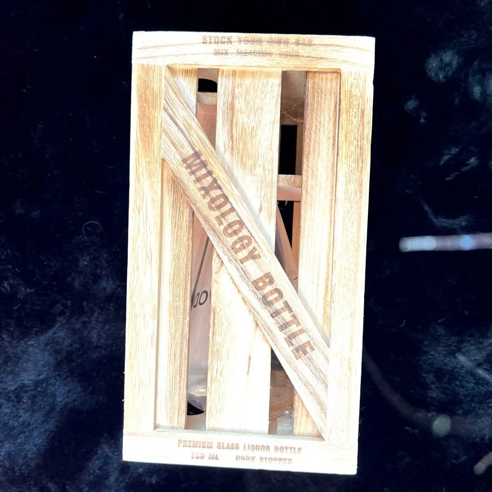 Artland 750mL Vodka Mixology Bottle in Wooden Gift Box - Home Bar Essential